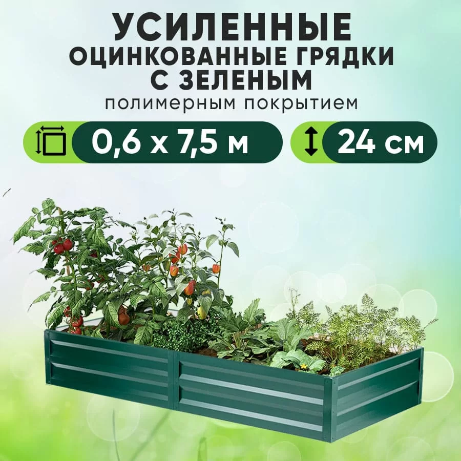 Зеленая усиленная грядка (0,6 х 7,5)